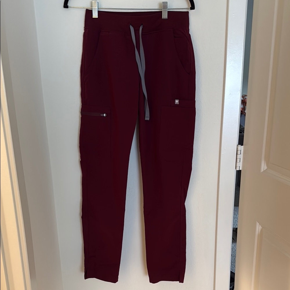 FIGS burgundy Yola pants